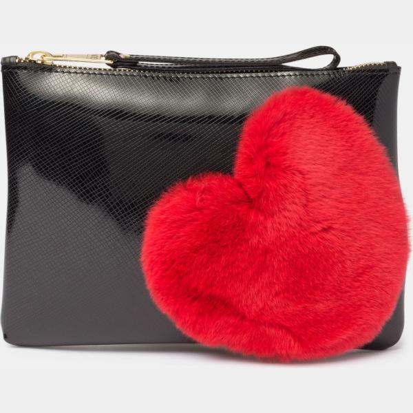 Pochette effetto vernice rosso e nero Gianni Chiarini