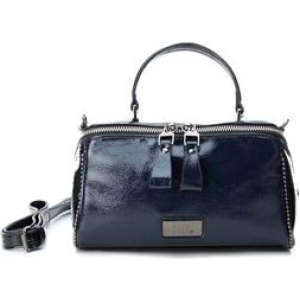 Borsa a mano con borchie e zip con tracolla regolabile navy e nero Xti