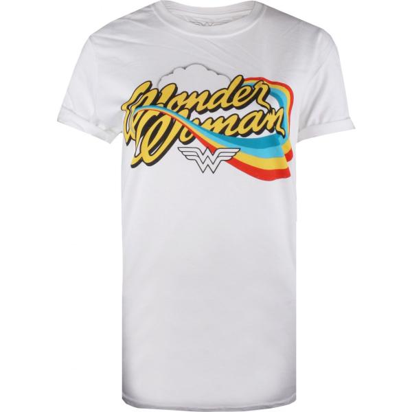 T-shirt con stampa e scollo a maniche corte in cotone bianco e multicolore Headworx