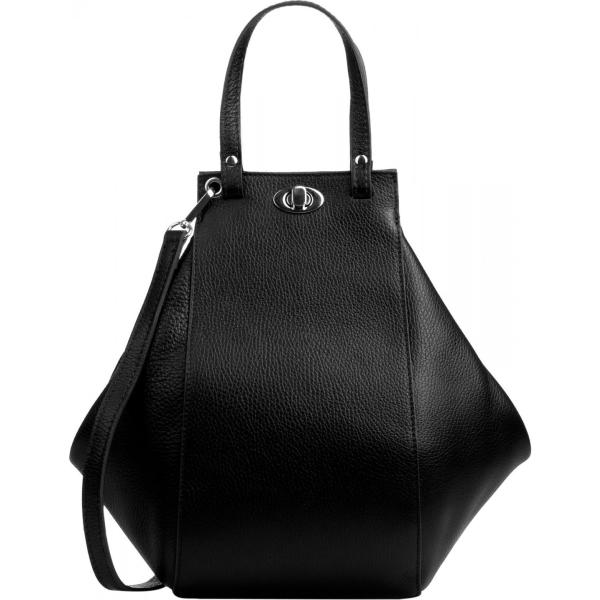 Borsa a tracolla made italy con zip interno foderato con manico e tracolla regolabile nero e bianco Firenze