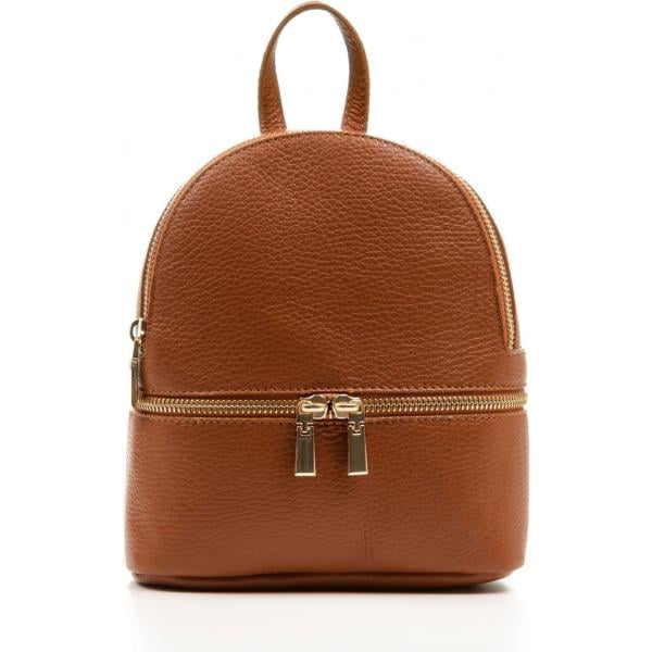 Zaino made italy con zip e scomparti marrone Firenze