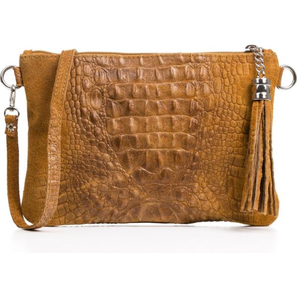 Borsa a tracolla made italy animalier effetto scamosciato con zip Firenze