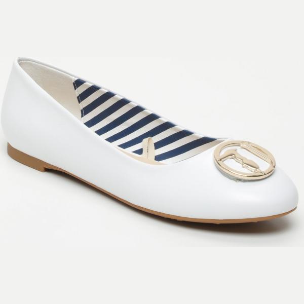 Ballerine con punta tonda bianco Trussardi