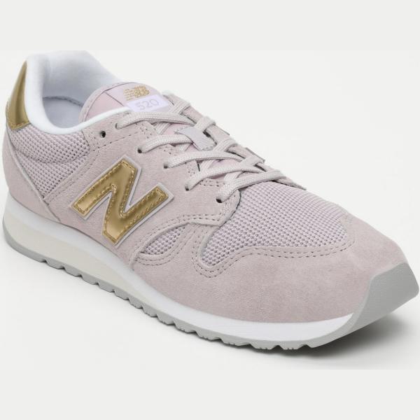 Sneakers contrasto effetto scamosciato con punta tonda rosa New Balance