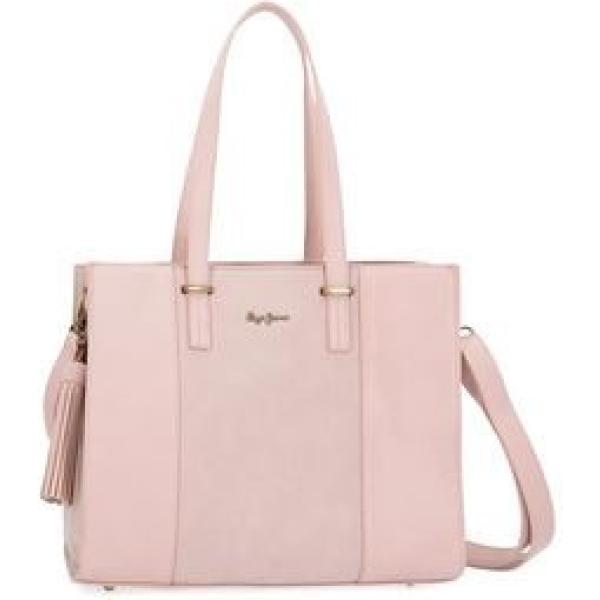 Borsa a tracolla con frange e zip con tracolla regolabile rosa Pepe Jeans