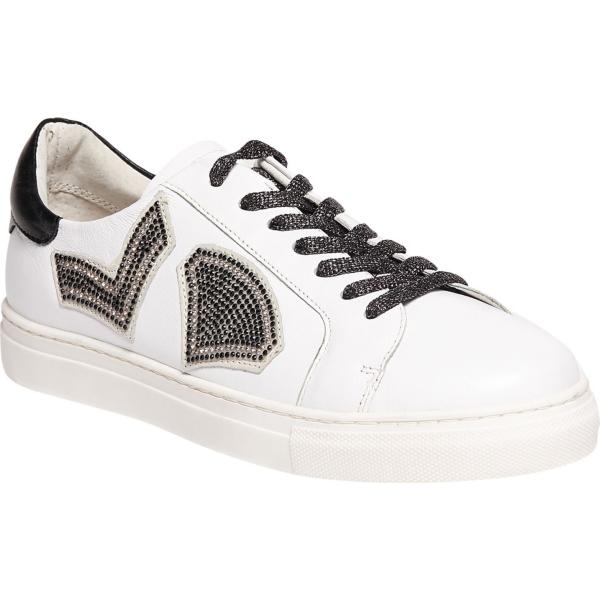 Sneakers con strass effetto metallizzato con punta tonda bianco Bagatt