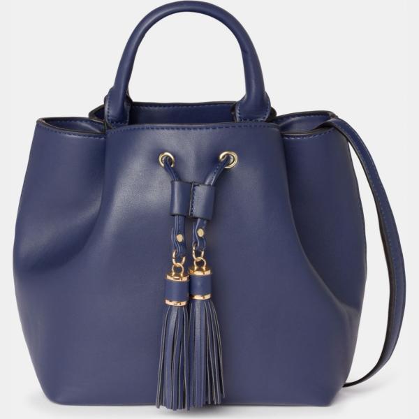 Borsa a mano con zip e logo navy Camomilla