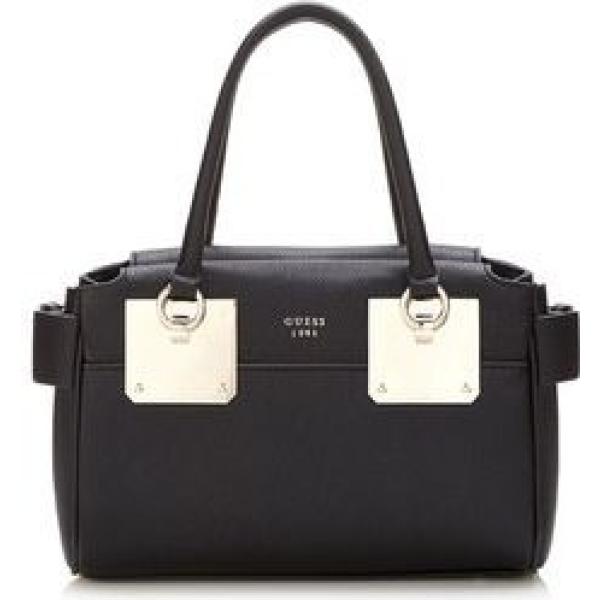 Borsa a mano con zip e tracolla regolabile nero Guess