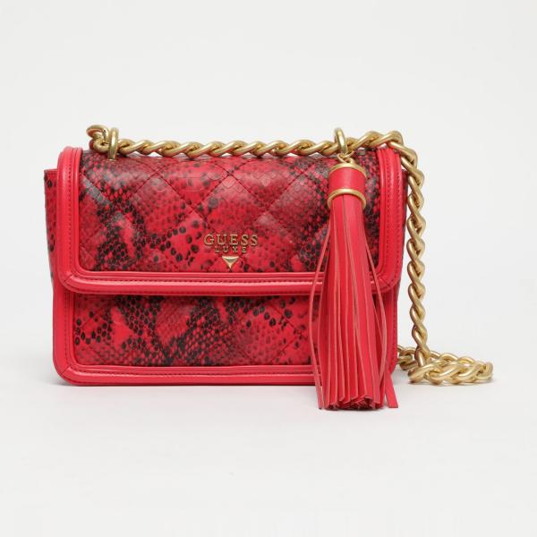 Borsa a tracolla con frange e zip Guess