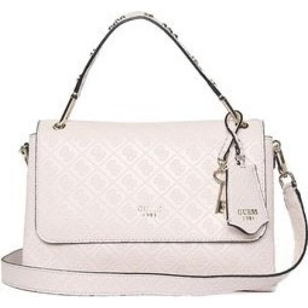 Borsa a mano con zip e tracolla regolabile grigio Guess