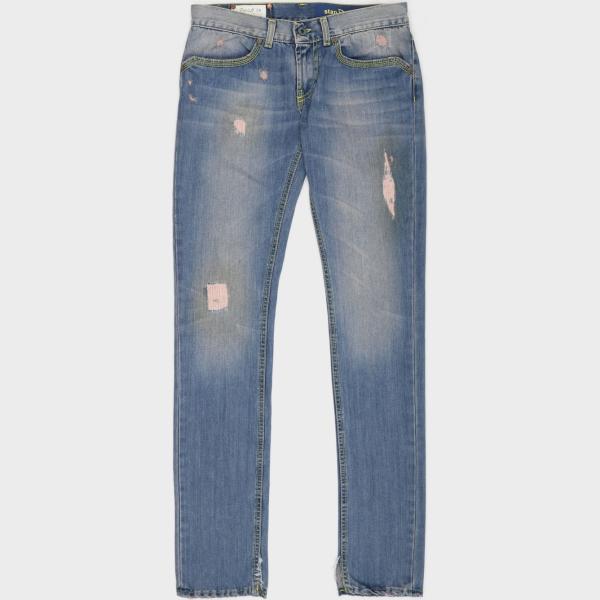 Jeans con zip in denim blu Dondup