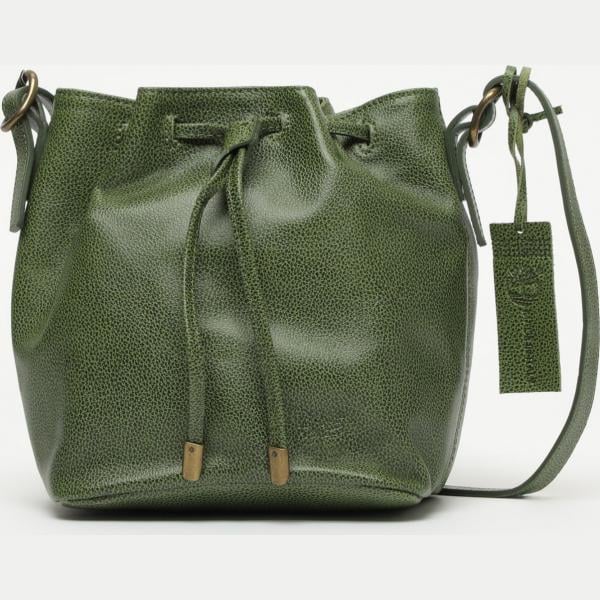 Borsa a tracolla secchiello contrasto con coulisse e tracolla regolabile verde Timberland