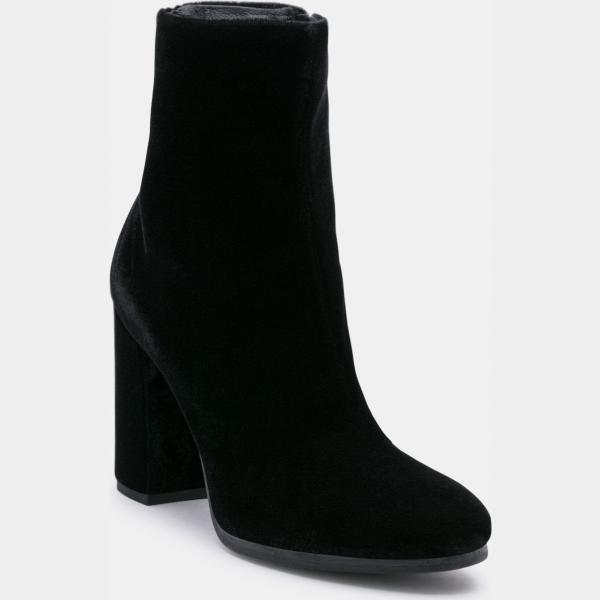 Tronchetti effetto scamosciato con zip interno in tessuto con punta tonda in velluto nero Igi&co