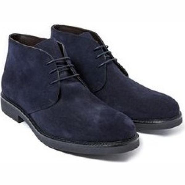 Scarpe casual effetto scamosciato con punta tonda blu British Passport