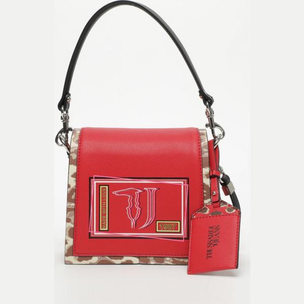 Borsa a tracolla rosso e multicolore Trussardi