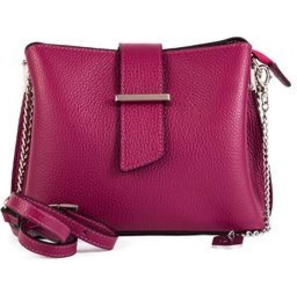 Borsa a tracolla in pelle fucsia Italian bags