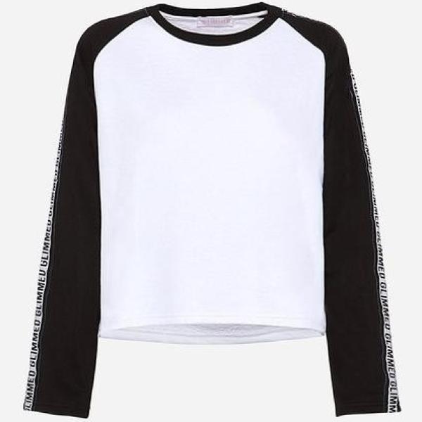 Felpa made italy girocollo bianco e nero Glimmed