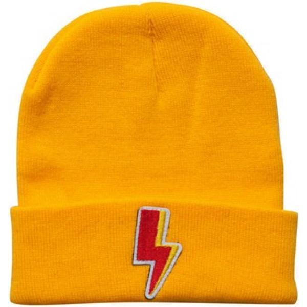 Cappello lavorato a maglia arancione e rosso e giallo Glimmed