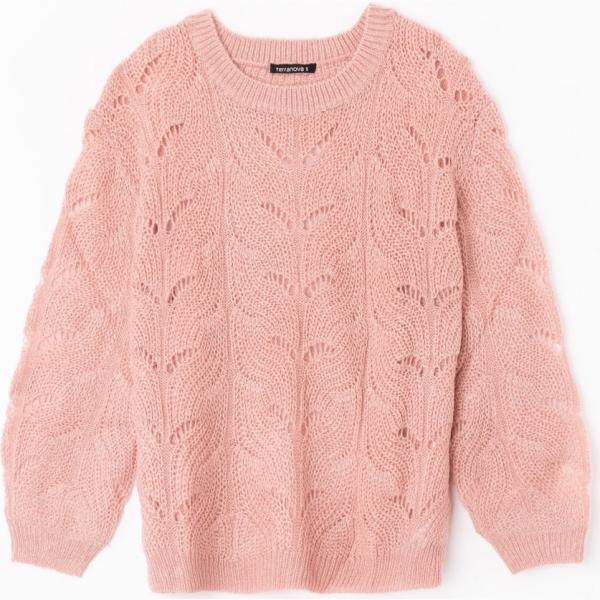 Maglia girocollo a maniche lunghe tinta unita rosa Terranova rosa tinta unita