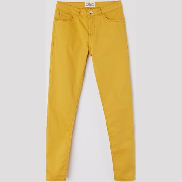 Pantalone elasticizzato senape Terranova giallo tinta unita