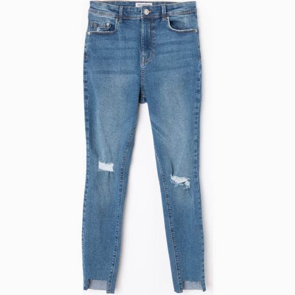 Jeans skinny crop in denim blu Terranova blu
