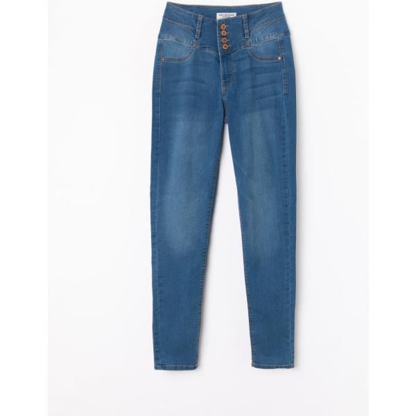 Jeans skinny in denim con bottoni blu Terranova blu