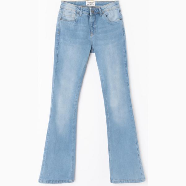 Pantalone a zampa in denim elasticizzato blu Terranova blu