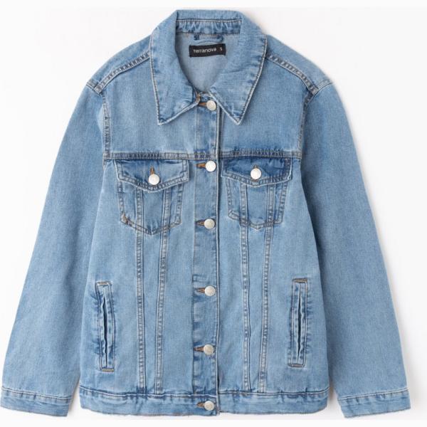 Giacca jeans in denim blu Terranova