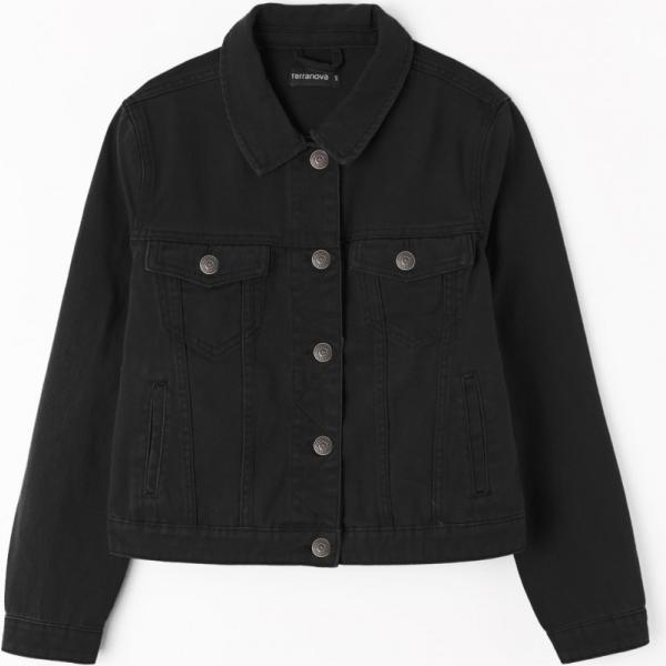 Giacca jeans crop nero Terranova