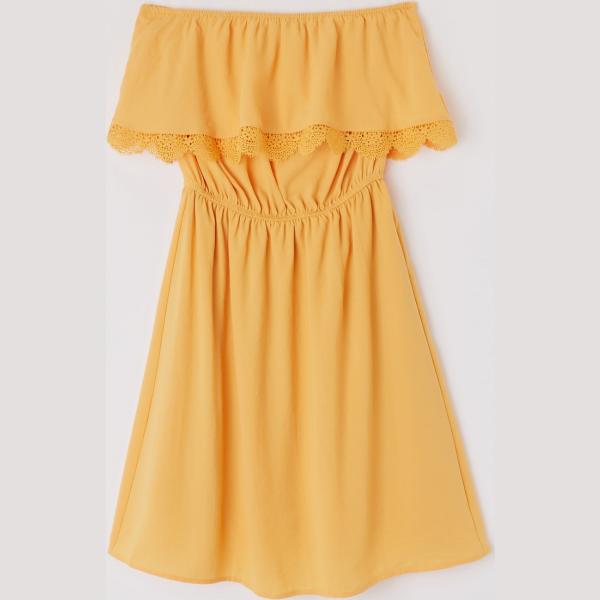 Vestito mini con ruches e spalle scoperte tinta unita Terranova tinta unita
