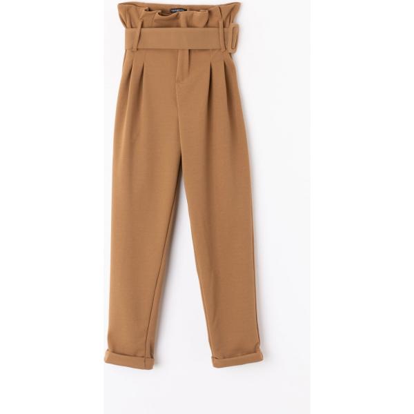 Pantalone con fibbia cammello Terranova marrone