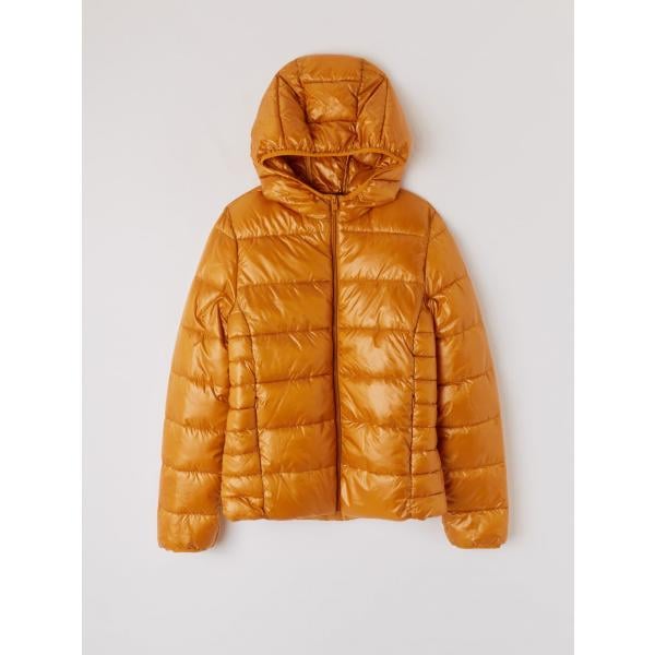 Piumino con cappuccio e zip giallo Terranova giallo