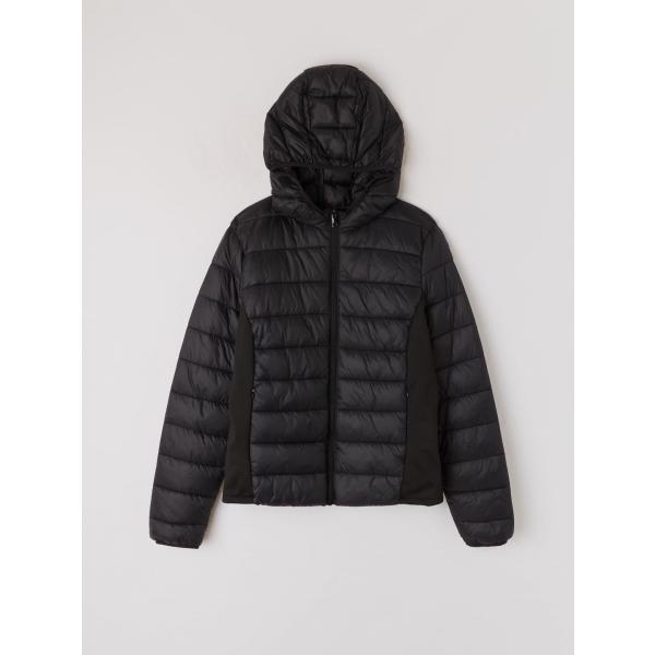 Piumino con cappuccio a maniche lunghe con zip nero Terranova nero