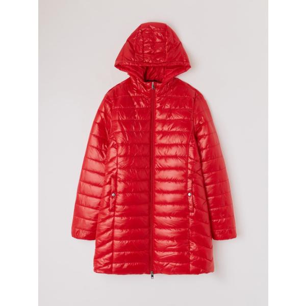 Piumino con cappuccio e zip tinta unita rosso Terranova rosso tinta unita