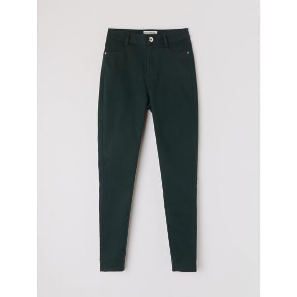 Pantalone vita alta tinta unita verde Terranova verde tinta unita