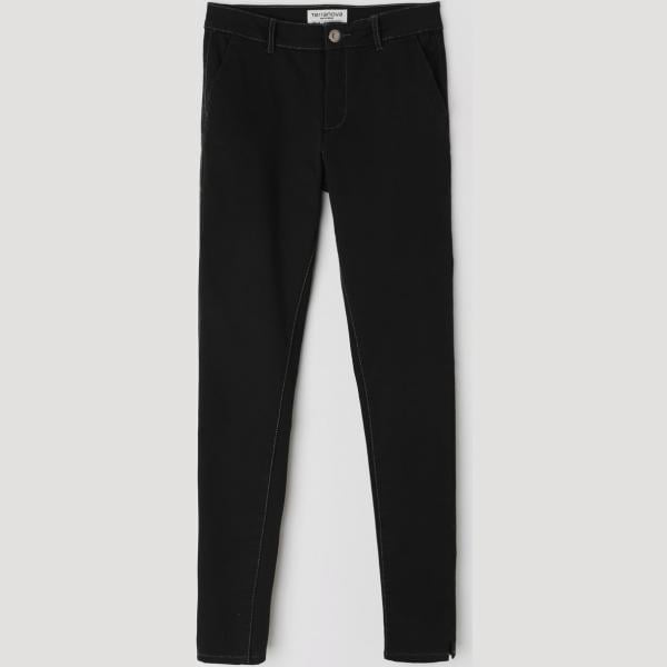 Pantalone skinny twill nero Terranova nero tinta unita