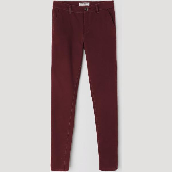 Pantalone skinny twill bordeaux Terranova viola tinta unita
