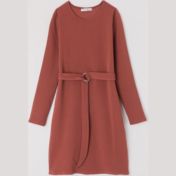 Vestito skater con cintura Terranova rosso