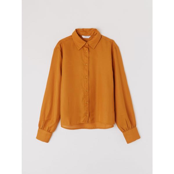 Camicia collo classico a maniche lunghe crop con bottoni giallo Terranova giallo