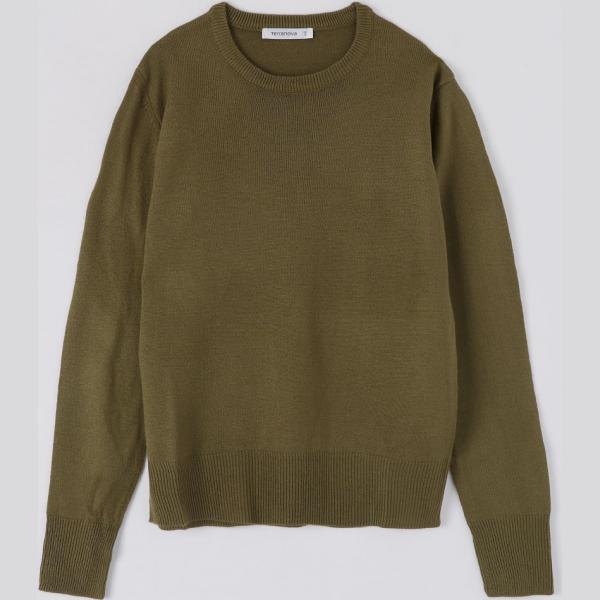 Maglia stile militare girocollo a maniche lunghe verde Terranova verde