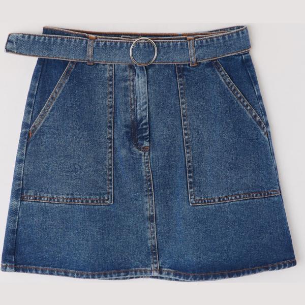 Gonna mini con cintura in denim blu Terranova blu