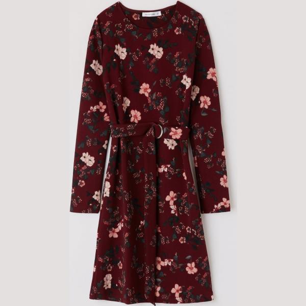 Vestito skater fantasia floreale bordeaux Terranova viola a fiori