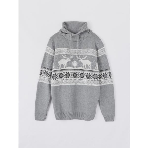 Maglione melange jacquard grigio Terranova grigio