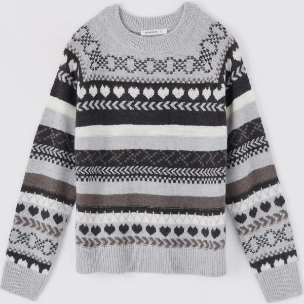 Maglione melange jacquard grigio Terranova grigio