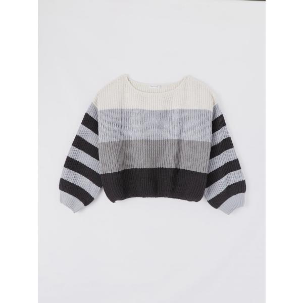 Maglia a righe grigio Terranova grigio a righe