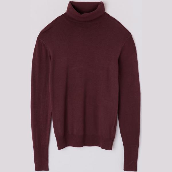 Maglia collo a dolcevita bordeaux Terranova viola tinta unita