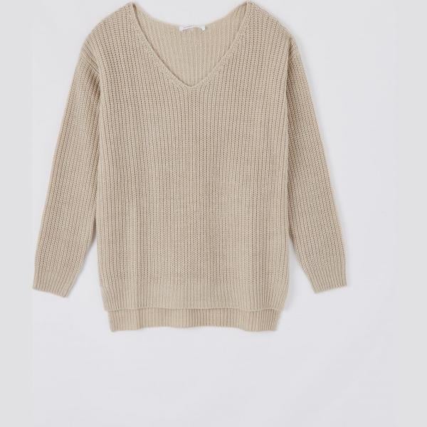Maglione melange beige Terranova tinta unita