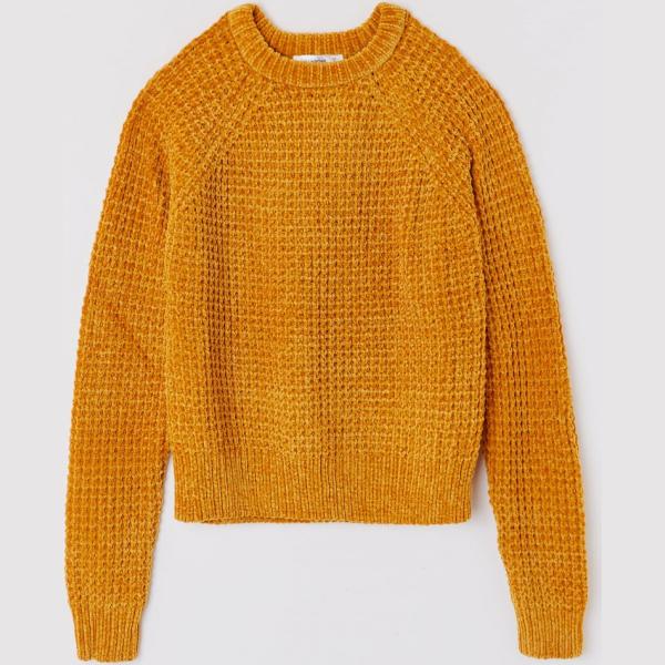 Maglione in ciniglia giallo Terranova giallo tinta unita