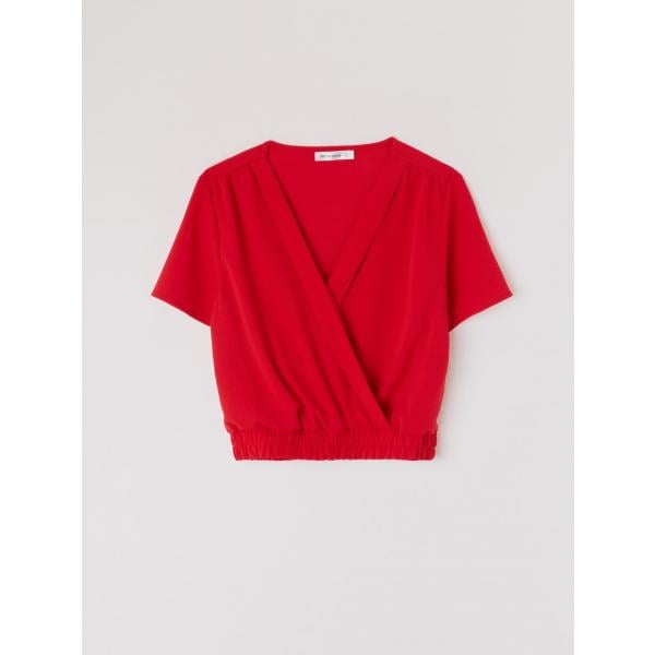 blusa Terranova rosso tinta unita