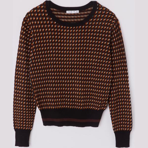 Maglione fantasia jacquard marrone Terranova marrone